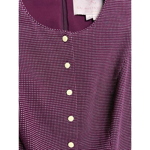 GAL MEETS GLAM Collection Meg Mini Dot Sleeveless Fit & Flare Dress Sz. 4 - Picture 4 of 7